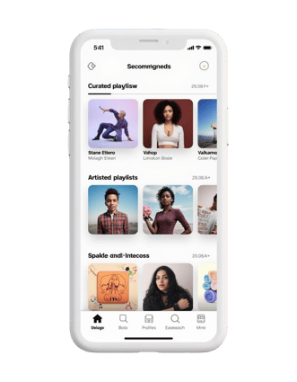 App nterface focused on personalized music